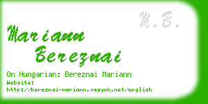 mariann bereznai business card